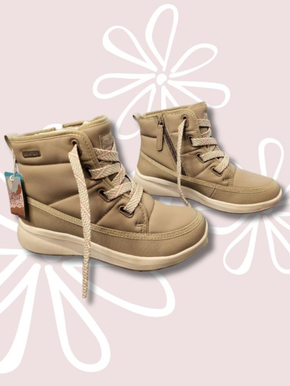 SKECHERS NWT Waterproof Tahoe Boots Size 6.5 Taupe